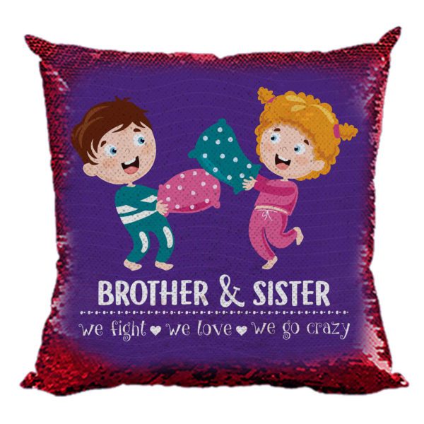 We Fight Printed Sequins Cushion Cover