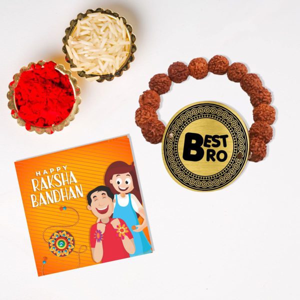 Best Bro  Engraved Rudraksh Rakhi for Brothers