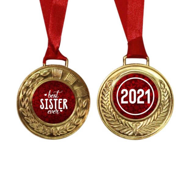TheYaYaCafe Rakhi Bhaidooj Gifts for Best Sister Ever Award Medal