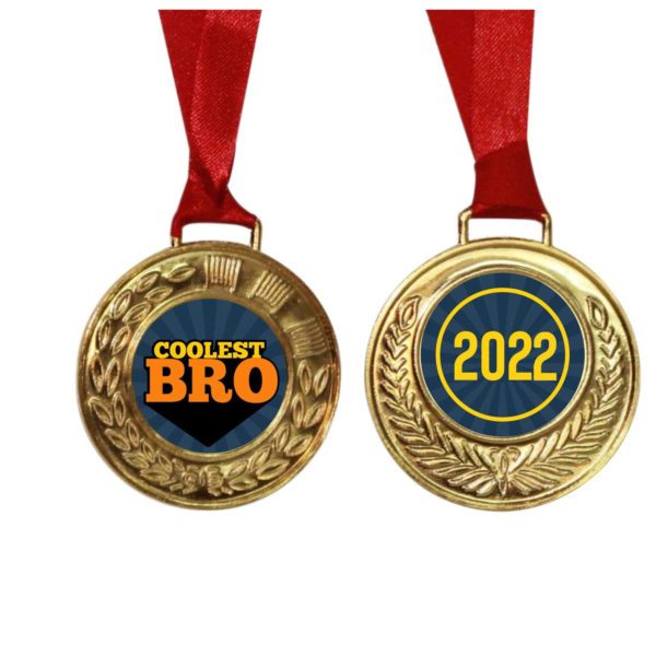 TheYaYaCafe Birthday Rakhi Gifts for Brother, Coolest Bro Medal Award (No. 1 Bro -2in1)