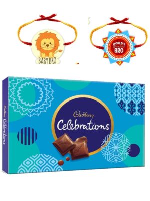 YaYa Cafe Rakhi Gifts Combo for Brother Cadbury Celebrations Assorted Chocolate Gift Pack with Worlds Greatest bro Baby bro