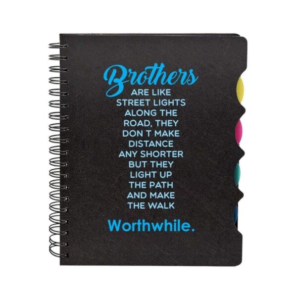 TheYaYaCafe® Rakhi Birthday Gifts for Brother Brothers are the Lighthouse of Life Printed Wirebound Notebook A5 Size, 300 Ruled