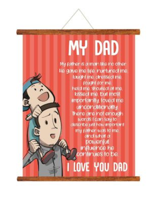 YaYa cafe Father's Day Gifts A Man Like No Other Dad Greeting Card Scroll - 15x20 inches