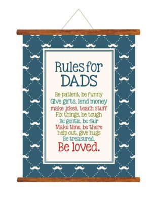 YaYa cafe Father's Day Gifts Rules for Dad Greeting Card Scroll - 15x20 inches