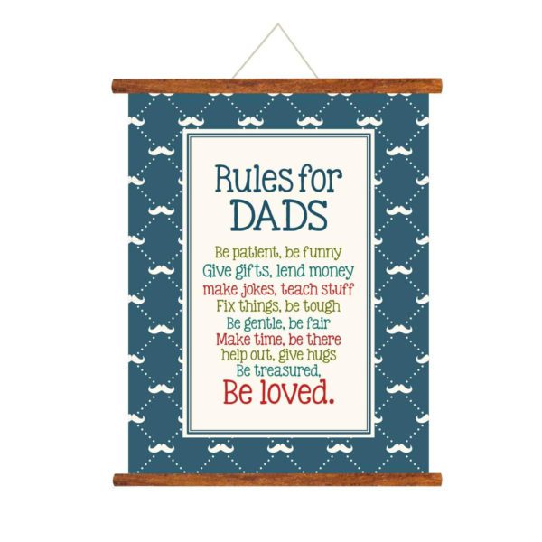 YaYa cafe Father's Day Gifts Rules for Dad Greeting Card Scroll - 15x20 inches