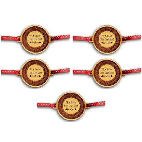 My Sister has the best Brother  engraved Rakhi Combo - Pack of 5