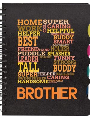 TheYaYaCafe® Rakhi Birthday Gifts for Brother Super Best Brother Printed Wirebound Notebook A5 Size, 300 Ruled Pages