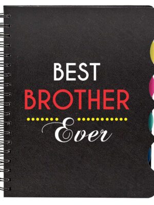 TheYaYaCafe® Rakhi Birthday Gifts for Brother Best Brother Ever Printed Wirebound Notebook A5 Size, 300 Ruled Pages