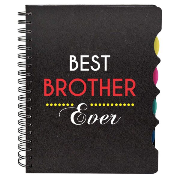 TheYaYaCafe® Rakhi Birthday Gifts for Brother Best Brother Ever Printed Wirebound Notebook A5 Size, 300 Ruled Pages