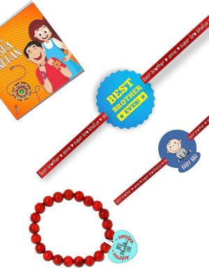 TheYaYaCafe Family Rakhi Gifts Printed and Beads Rakhi combo Set of 3 Raksha Bandhan