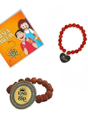 King Bro & Queen Bhabhi  Beads  Beads Rakhi Combo Set of 2