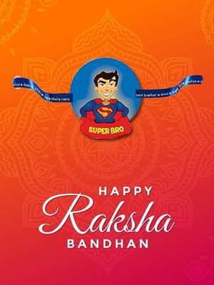 Rakhi for Brother Printed No 1 Bro Rakhi Raksha Bandhan With Roli-Tika (2in1 Rakhi)