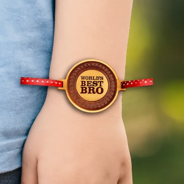 Worlds Best Bro Engraved Rakhi for Brother