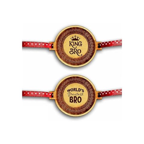 King bro & World Greatest Bro Engraved rakhi for Brothers