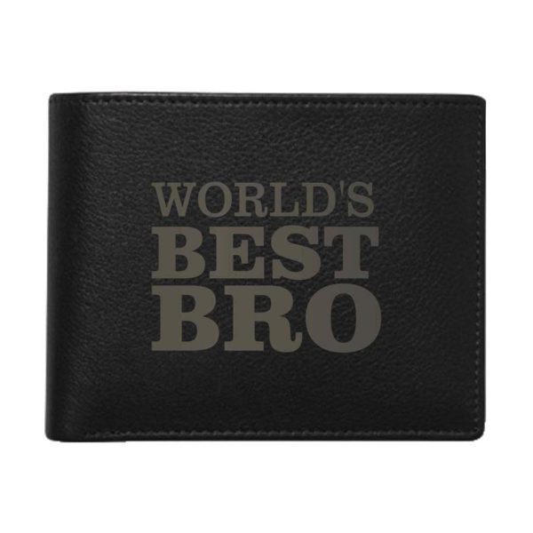 Worlds Best Bro Engraved Wallet