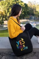 Yes You Can Black Tote Bag