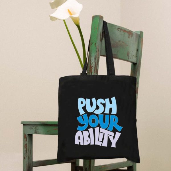 Push Your Ability Black Tote Bag