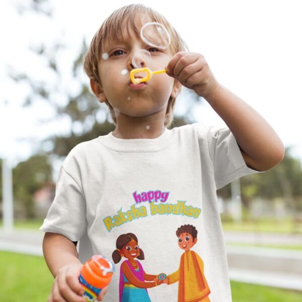TheYaYaCafe Matching Printed Happy Raksha Bandhan Kid Sibling T-Shirts