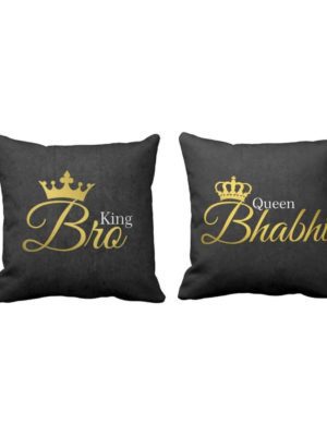 King Bro Queen Bhabhi Cushion Covers