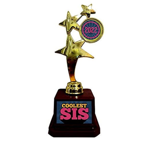 Best Sister Ever Golden Award Star Trophy