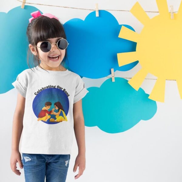 TheYaYaCafe Matching Printed Celebrating Our Bond Kid Sibling T-Shirts