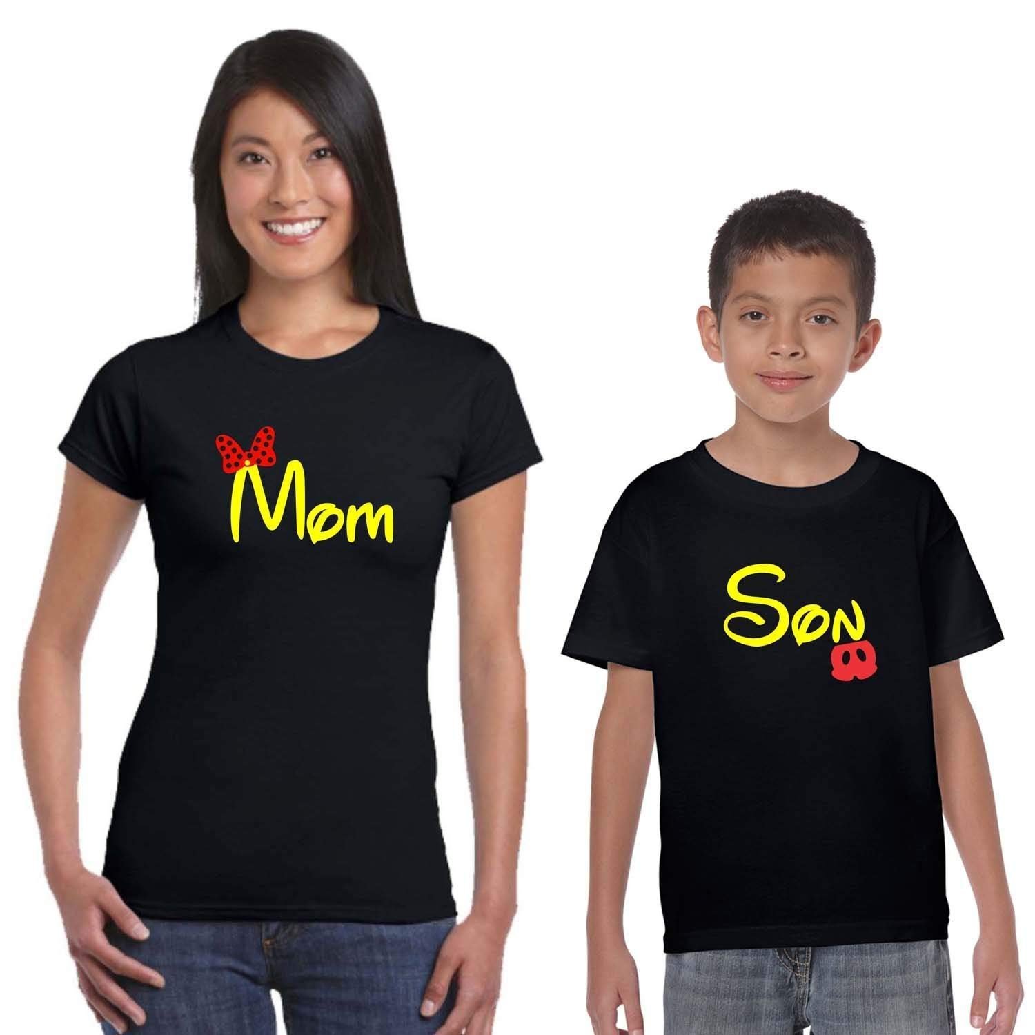 TheYaYaCafe Yaya Cafe Family T-Shirts Mothers Day Combo Mom Son Set of 2
