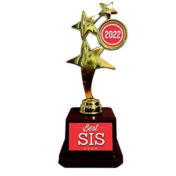 Best Sister Ever Golden Award Star Trophy