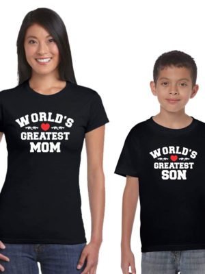 TheYaYaCafe Yaya Cafe Family T-Shirts Mothers Day Combo Greatest Mom and Son Set of 2