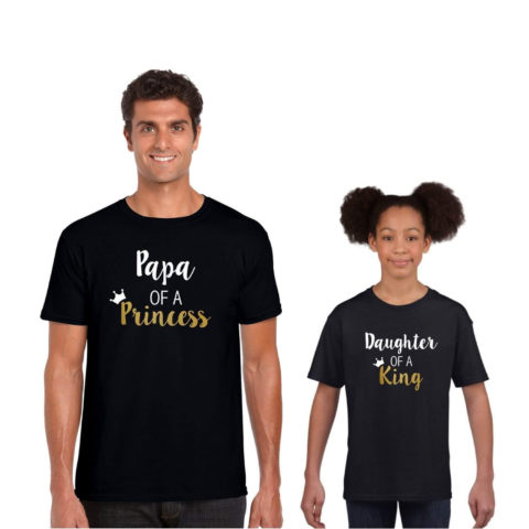 TheYaYaCafe Yaya Cafe Family T-Shirts Papa of A Princess for Father and Daughter