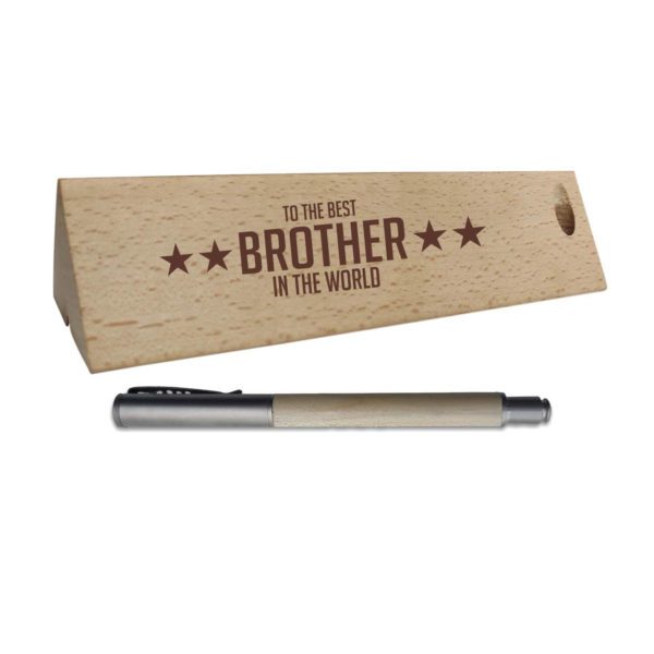 Wooden Pen Case with Pen for Brother