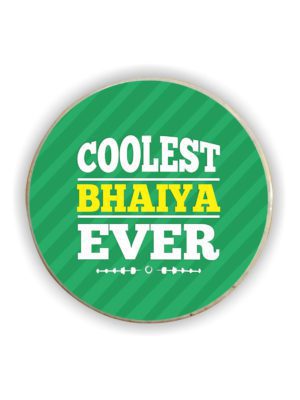 Yaya Cafe Birthday Gifts for Brother Coolest Bhaiya Ever Fridge Magnet - Round