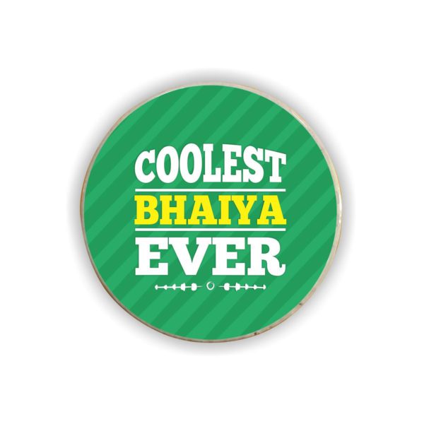 Yaya Cafe Birthday Gifts for Brother Coolest Bhaiya Ever Fridge Magnet - Round