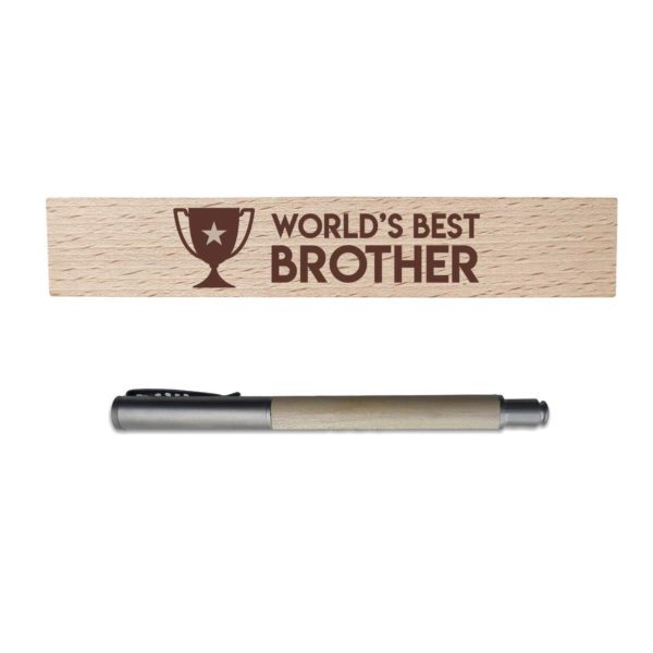 Wooden Pen Case with Pen for Brother