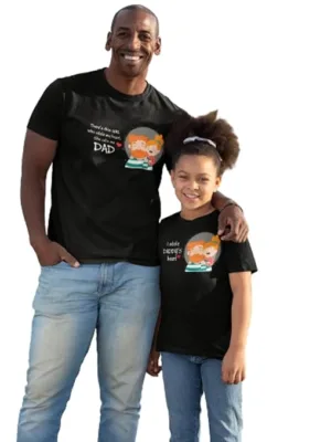 Family T-Shirts - Matching Design Stole Heart Dad & Daughters