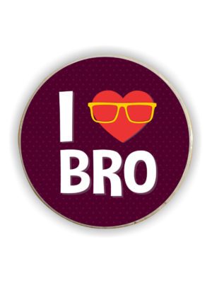 Yaya Cafe Birthday Gifts for Brother I Love Bro Fridge Magnet - Round