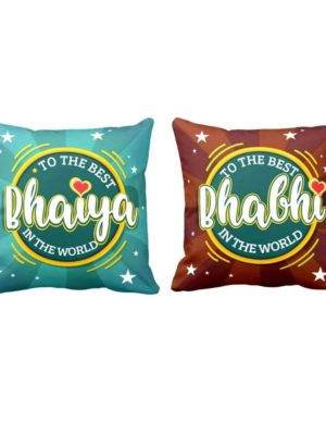 Best Bhaiya Bhabhi in The World Cushion Cover