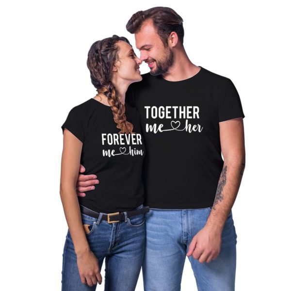 Together Forever Him Her Couple T-Shirts