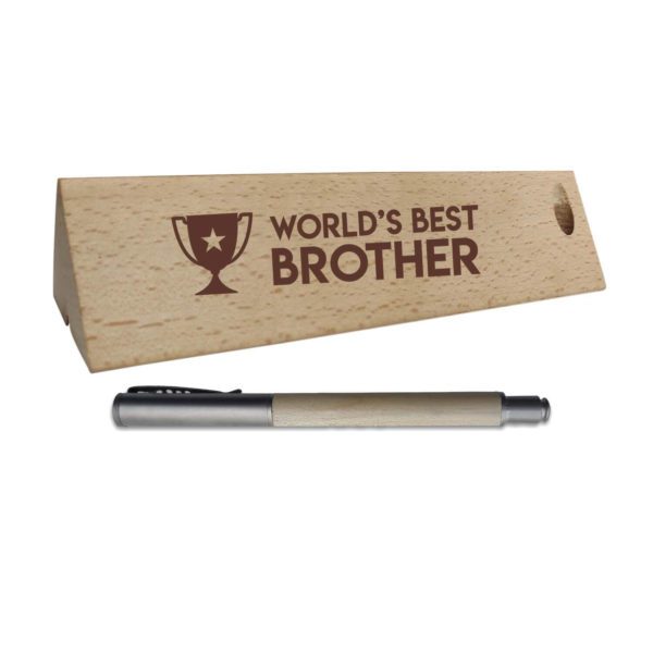 Wooden Pen Case with Pen for Brother