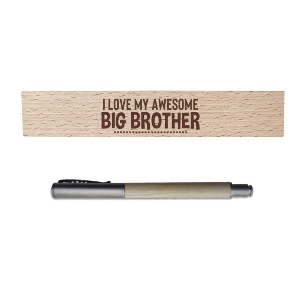 Wooden Pen Case with Pen for Brother