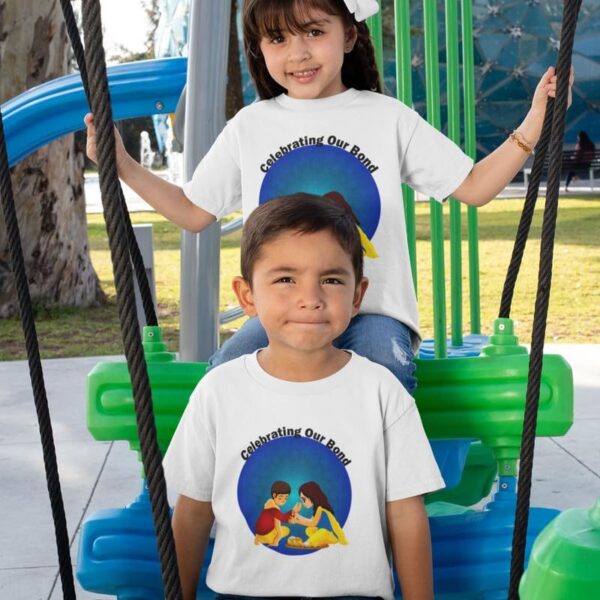 TheYaYaCafe Matching Printed Celebrating Our Bond Kid Sibling T-Shirts