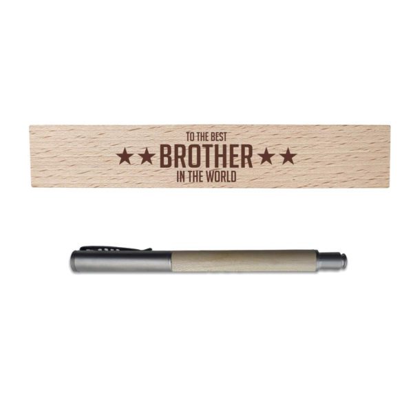 Wooden Pen Case with Pen for Brother