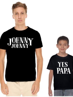 TheYaYaCafe Yaya Cafe Fathers Day Johnny Johnny Yea Papa T-Shirt Combo for Dad and Kid