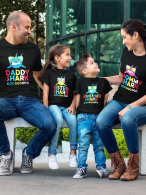 Daddy, Mom & Kid Shark Matching Family Design