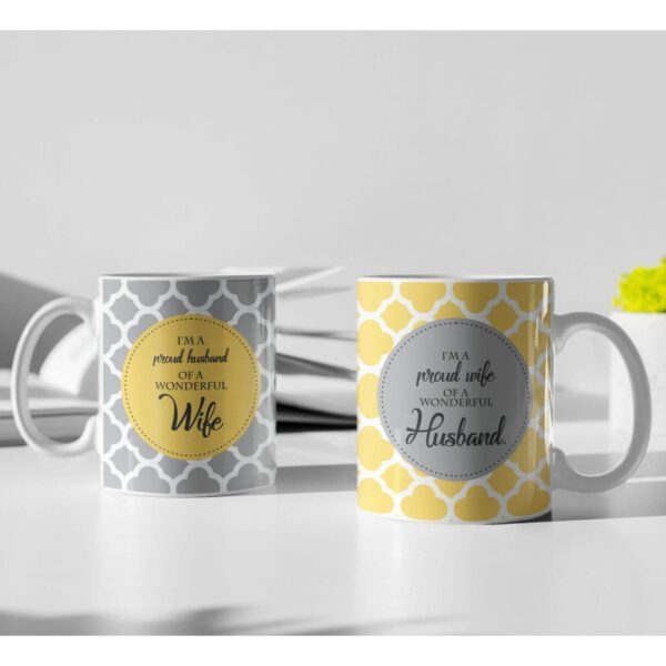 TheYaYaCafe for Husband Wife Set of 2 Coffee Mugs Mr. Mrs. Right Husband Wife with Coasters