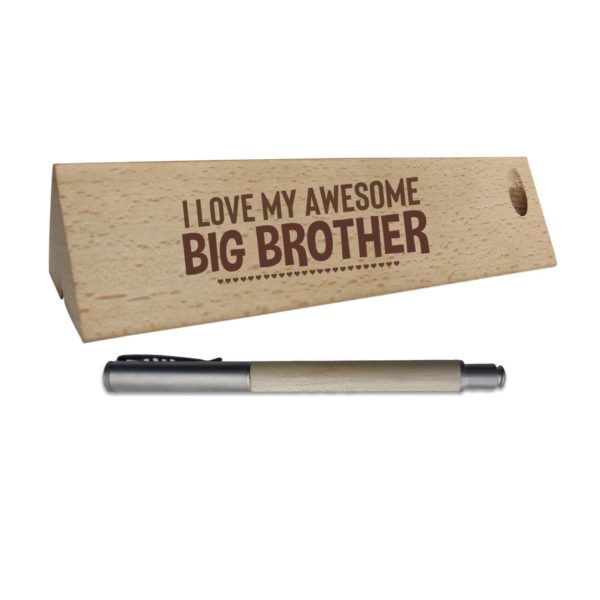 Wooden Pen Case with Pen for Brother