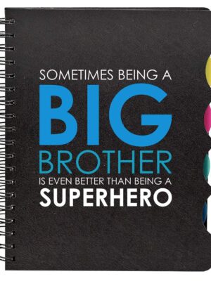 TheYaYaCafe® Rakhi Birthday Gifts for Brother Super Hero Big Brother Printed Wirebound Notebook A5 Size, 300 Ruled Pages