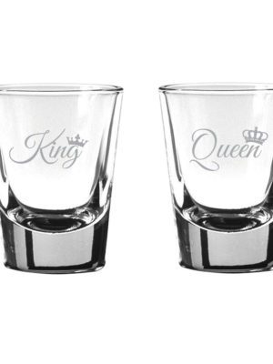 King Queen Couple Shot Glass