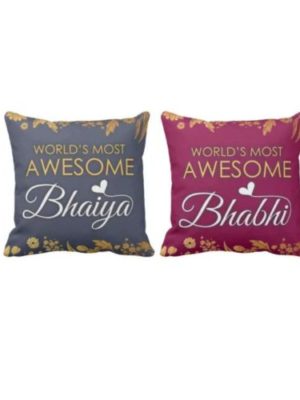 Worlds most awesome bhaiya bhabi cushion cover