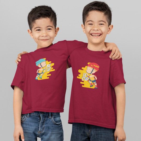 Big Little Stud Cotton Printed Siblings T-Shirts For Brother