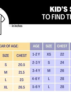 Kid's T-Shirt Size Chart